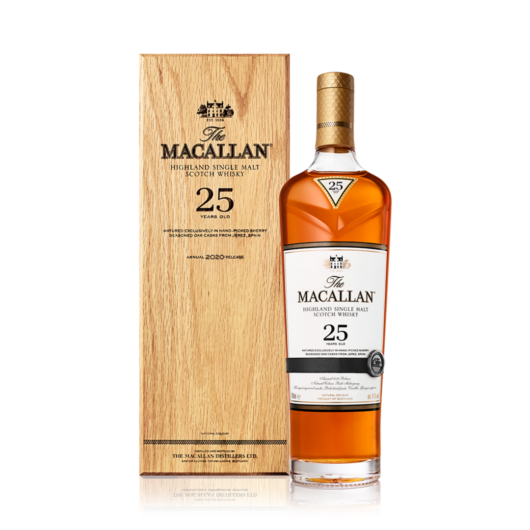 The MACALLAN ザ マッカラン 25年 2019 シェリーオーク 700ml 木箱 専用袋 外箱