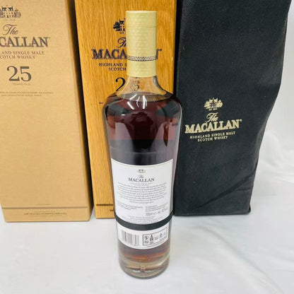 The MACALLAN ザ マッカラン 25年 ヴィンテージ 2021 シェリーオーク 700ml 木箱 専用袋 外箱