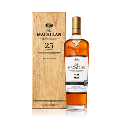 The MACALLAN ザ マッカラン 25年 ヴィンテージ 2021 シェリーオーク 700ml 木箱 専用袋 外箱