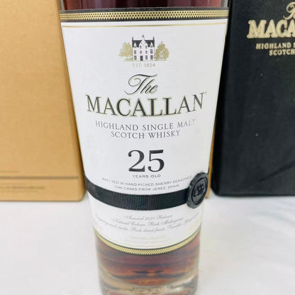 The MACALLAN ザ マッカラン 25年 ヴィンテージ 2021 シェリーオーク 700ml 木箱 専用袋 外箱
