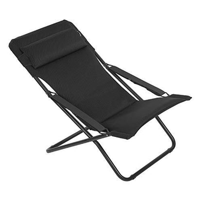 【大型商品】Lafuma ラフマ デッキチェア TRANSABED AIR COMFORT LFM2853-6135 ブラック フランス製